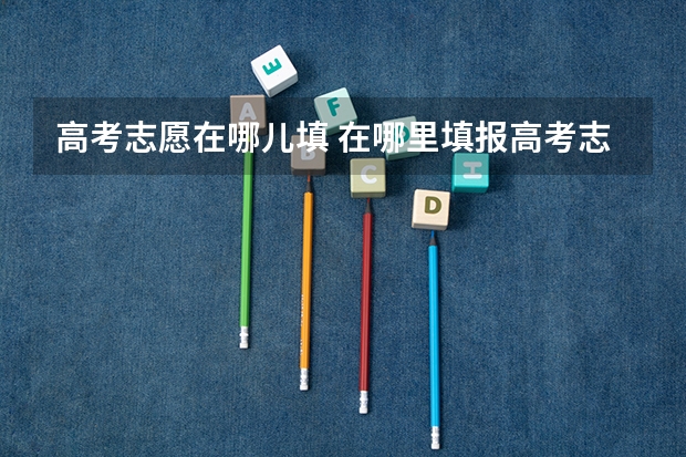 高考志愿在哪儿填 在哪里填报高考志愿表