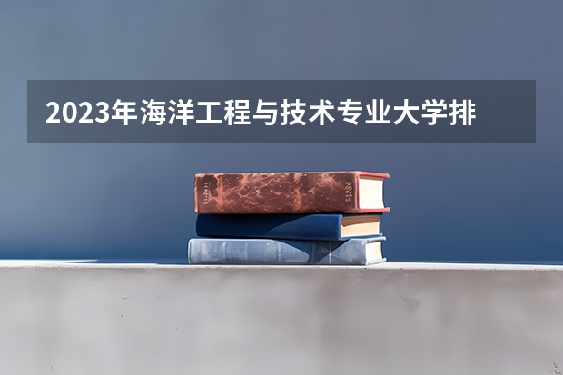 2023年海洋工程与技术专业大学排行榜