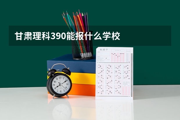 甘肃理科390能报什么学校