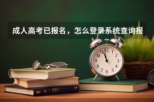 成人高考已报名，怎么登录系统查询报考信息